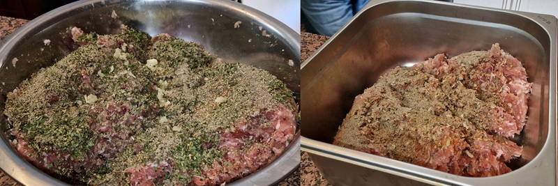 Przyprawianie kiełbas.