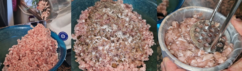 mielenie, przyprawiane, napełnianie szynkowara