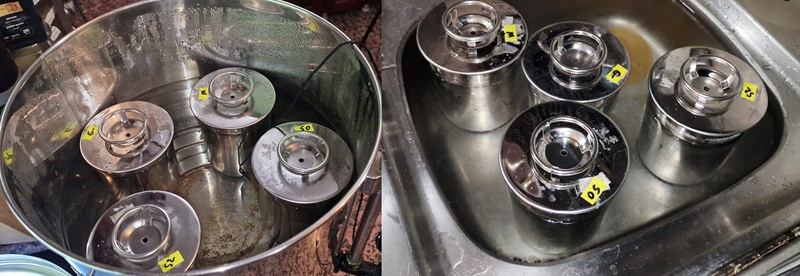 Parzenie mielonki i jej studzenie.