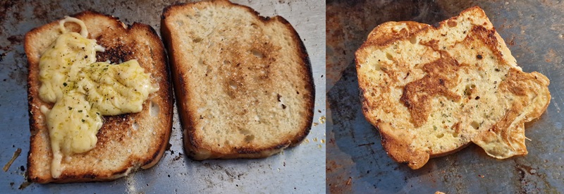 Tostowy chleb z jajkiem i serem