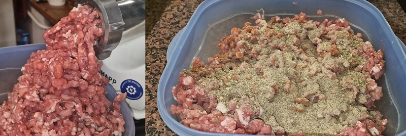 Składnik zmielone z przyprawami.