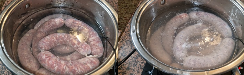 Parzenie kiełbasy białej