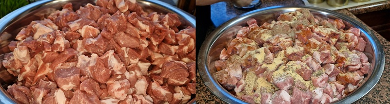 Karkówka krojona i przyprawiona.